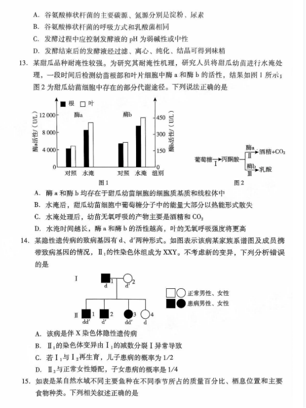 广东省高三生物一模考试分析